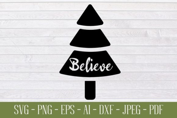 Believe Christmas Tree SVG Illustration Review