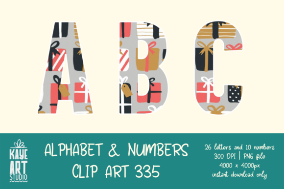 Christmas Alphabet Sublimation 335 Illustrations for Branding
