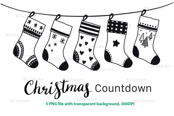 Christmas Countdown Socks Illustrations for Festive Branding