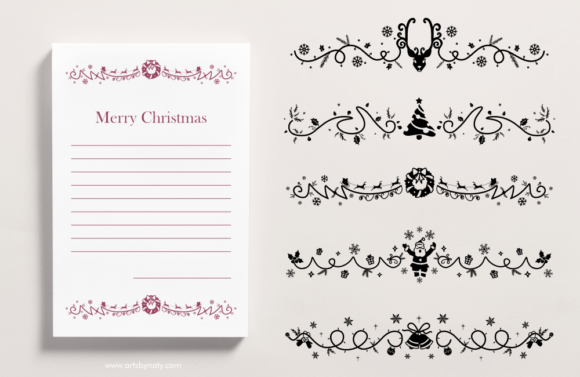Christmas Dividers, Headers, or Footers Illustrations