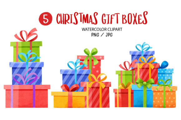 Christmas Gift Boxes Watercolor Clip Review