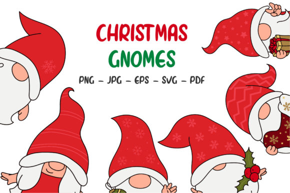 Christmas Gnome Clipart for Website & Editorial Design