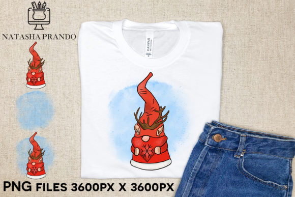 Christmas Gnome Reindeer Sublimation Illustrations