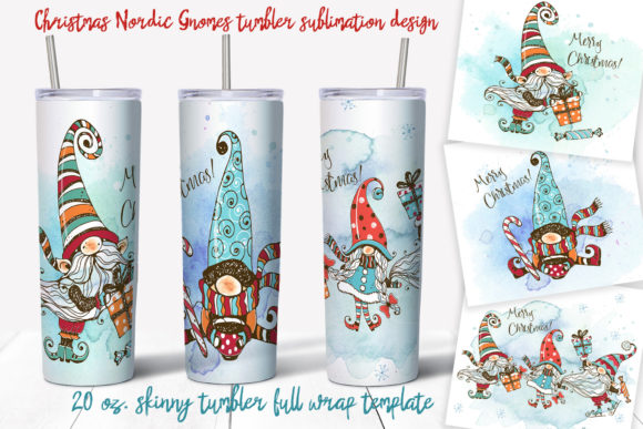 Christmas Gnomes 3 Tumbler Sublimation Illustrations