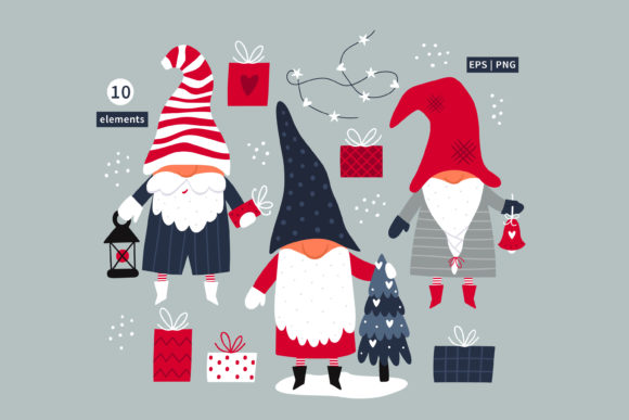 Christmas Gnomes Vector for Embroidery Projects