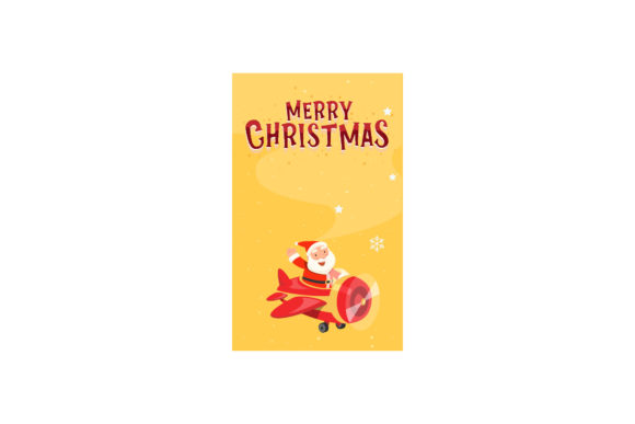 Christmas Greeting Card Santa Pilots Art Illustrations