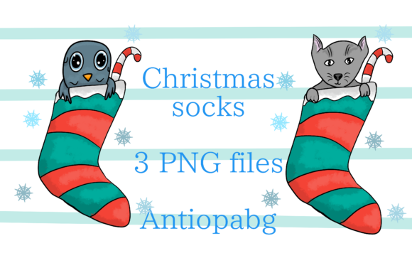 Christmas Socks with Cute Animals Illustrations for Branding