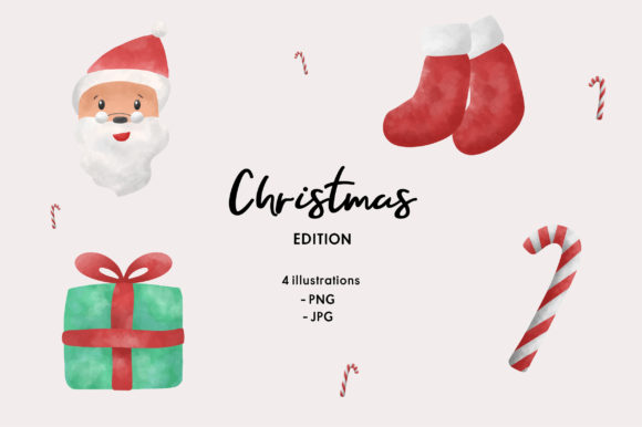 Christmas Watercolor Illustration for Branding and Design Projects