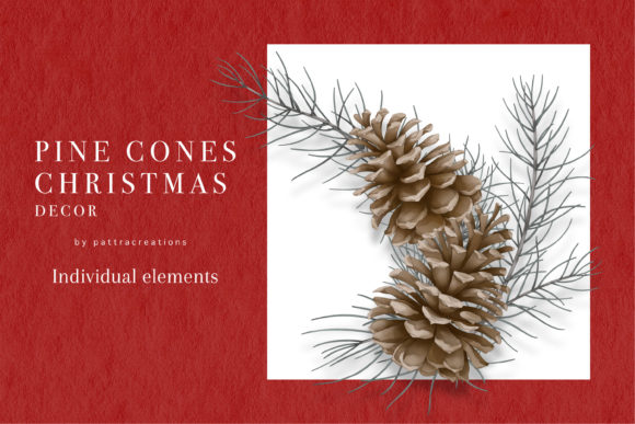 Elements of Christmas Pine Cones Illustrations Review