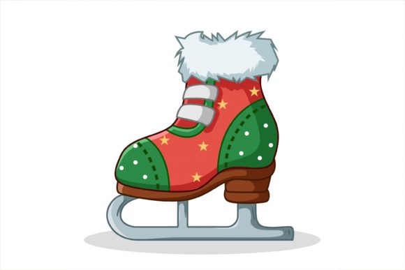 Illustration of Christmas Skates for Handmade Creations