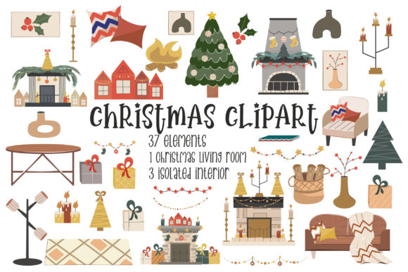 Merry Christmas Clipart PNG for Illustrations