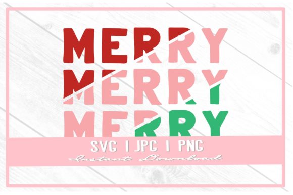 Merry Pink Christmas Sublimation SVG Illustrations