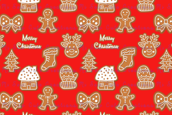 Seamless Christmas Cookies Pattern Illustrations