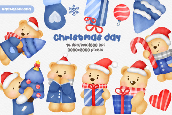 Watercolor Christmas Day Clipart Review